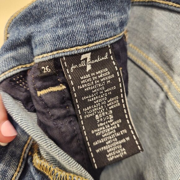 7 For All Mankind Slim Kick Jeans - Size 26 - Picture 9 of 12